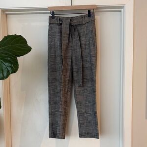 Artizia Wilfred Charcoal Cropped Dress Pants with Tie Belt, size 2